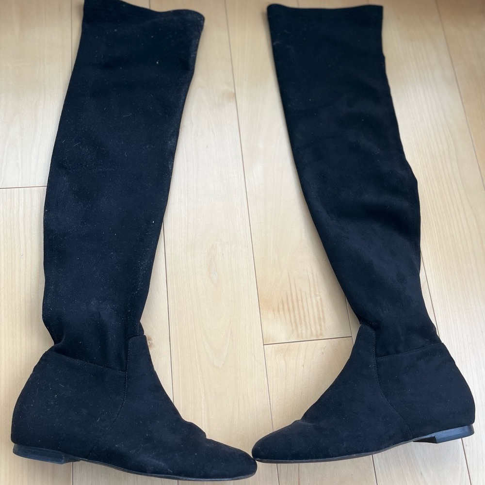 Joie Over the Knee black suede boots
